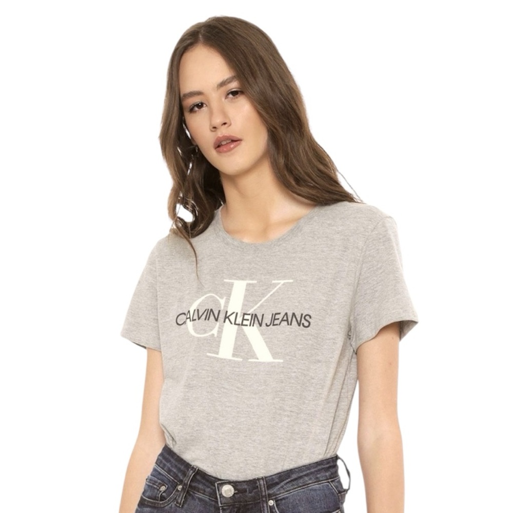 Calvin Klein Monogram Logo Cropped T-Shirt Small